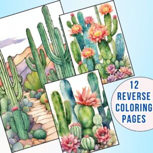 Cactus Reverse Coloring Pages