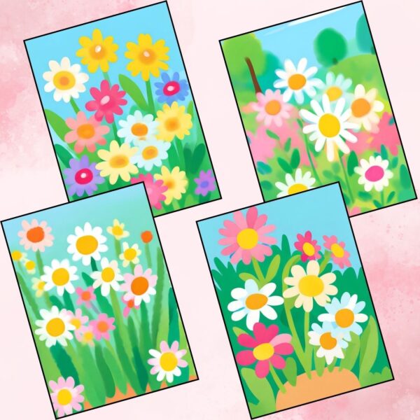 Daisy Garden Reverse Coloring Pages