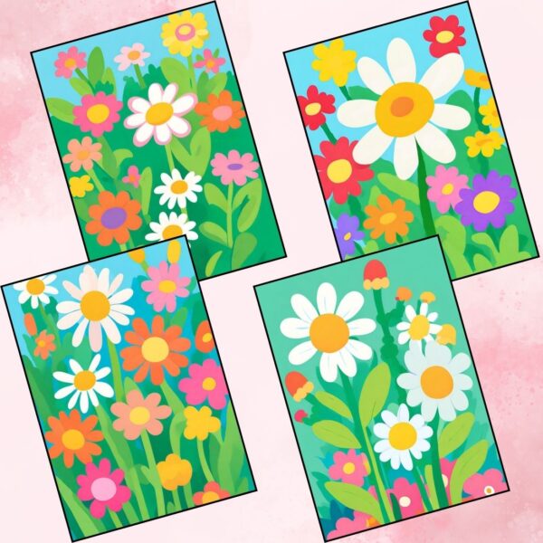 Daisy Garden Reverse Coloring Pages