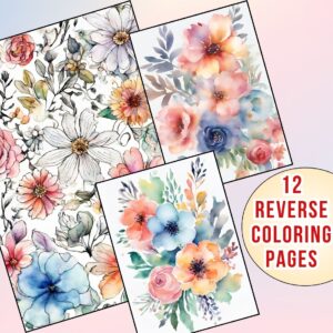 Floral Reverse Coloring Pages