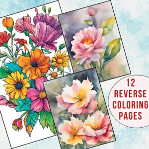 Stunning Flowers Reverse Coloring Pages