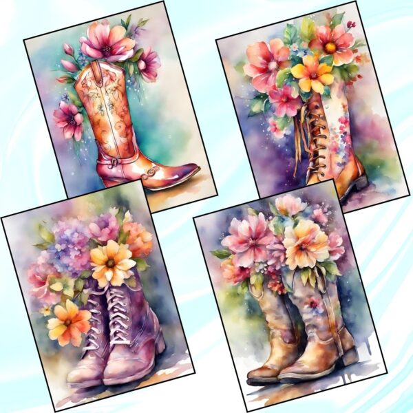 Flowery Boot Reverse Coloring Pages