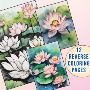 Lotus Flower Reverse Coloring Pages