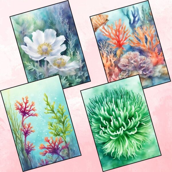 Underwater Plants Reverse Coloring Pages