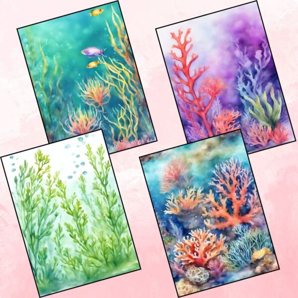 Underwater Plants Reverse Coloring Pages