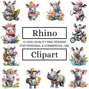 Baby Rhino Clipart