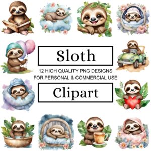 Cute Baby Sloth Clipart