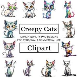 Creepy Cats Clipart