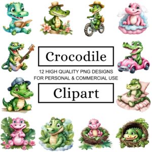 Funny Crocodile Baby Clipart