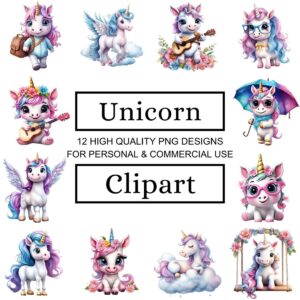 Quirky Unicorn Clipart