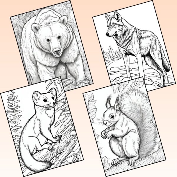Coniferous Forest Animals Coloring Pages