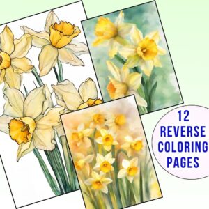 Daffodil Reverse Coloring Pages