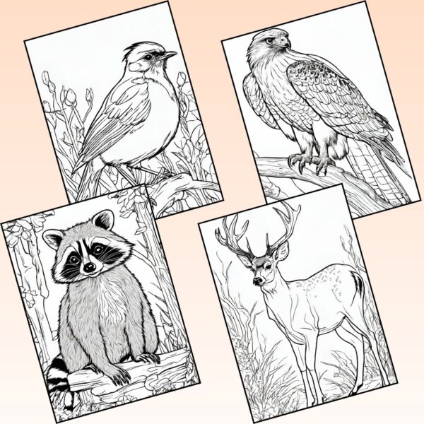 Deciduous Forest Animals Coloring Pages