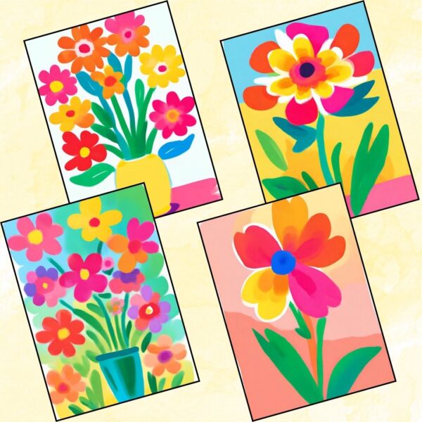 Flower Reverse Coloring Pages for Kids