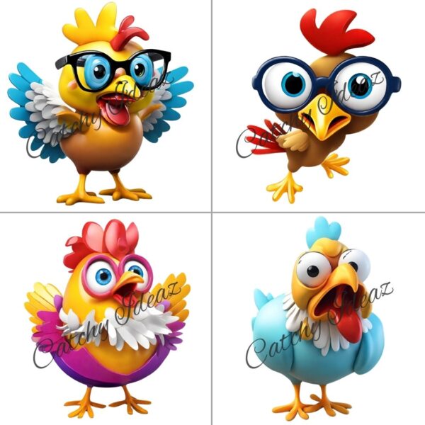 Funny Chickens Clipart
