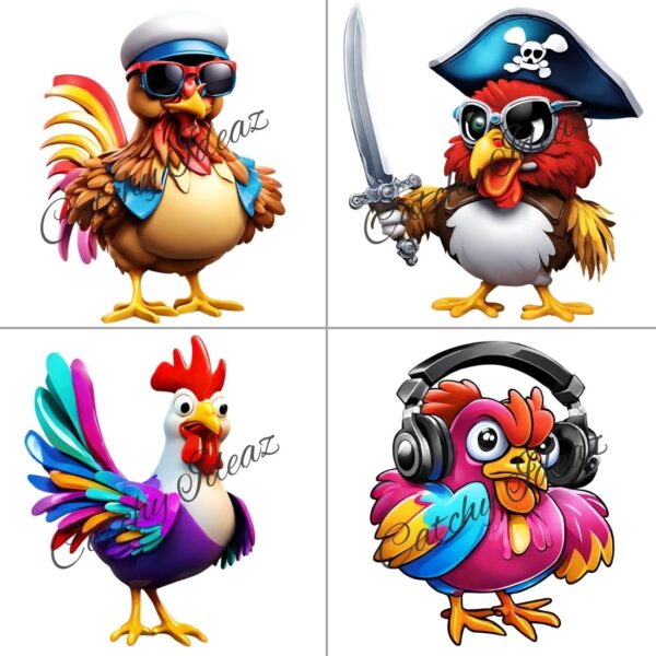 Funny Chickens Clipart
