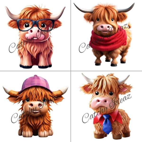 Funny Highland Cow Clipart