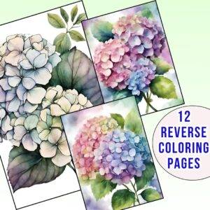 Hydrangea Flower Reverse Coloring Pages