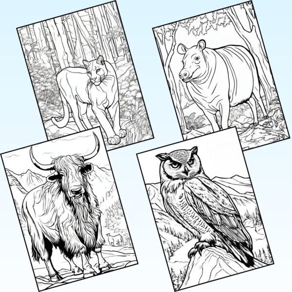 Montane Forest Animals Coloring Pages