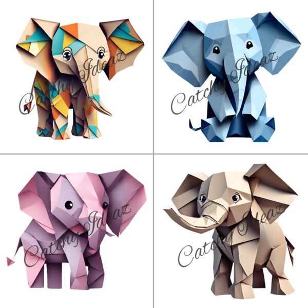 Origami Elephant Clipart