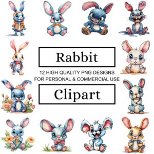 Watercolor Rabbit Clipart