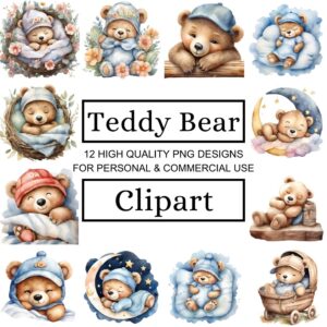 Sleepy Teddy Clipart