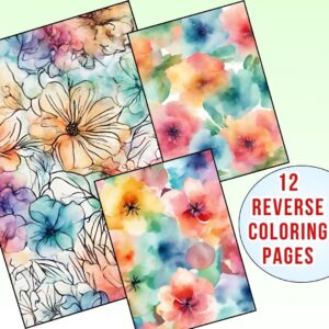 Floral Pattern Reverse Coloring Pages